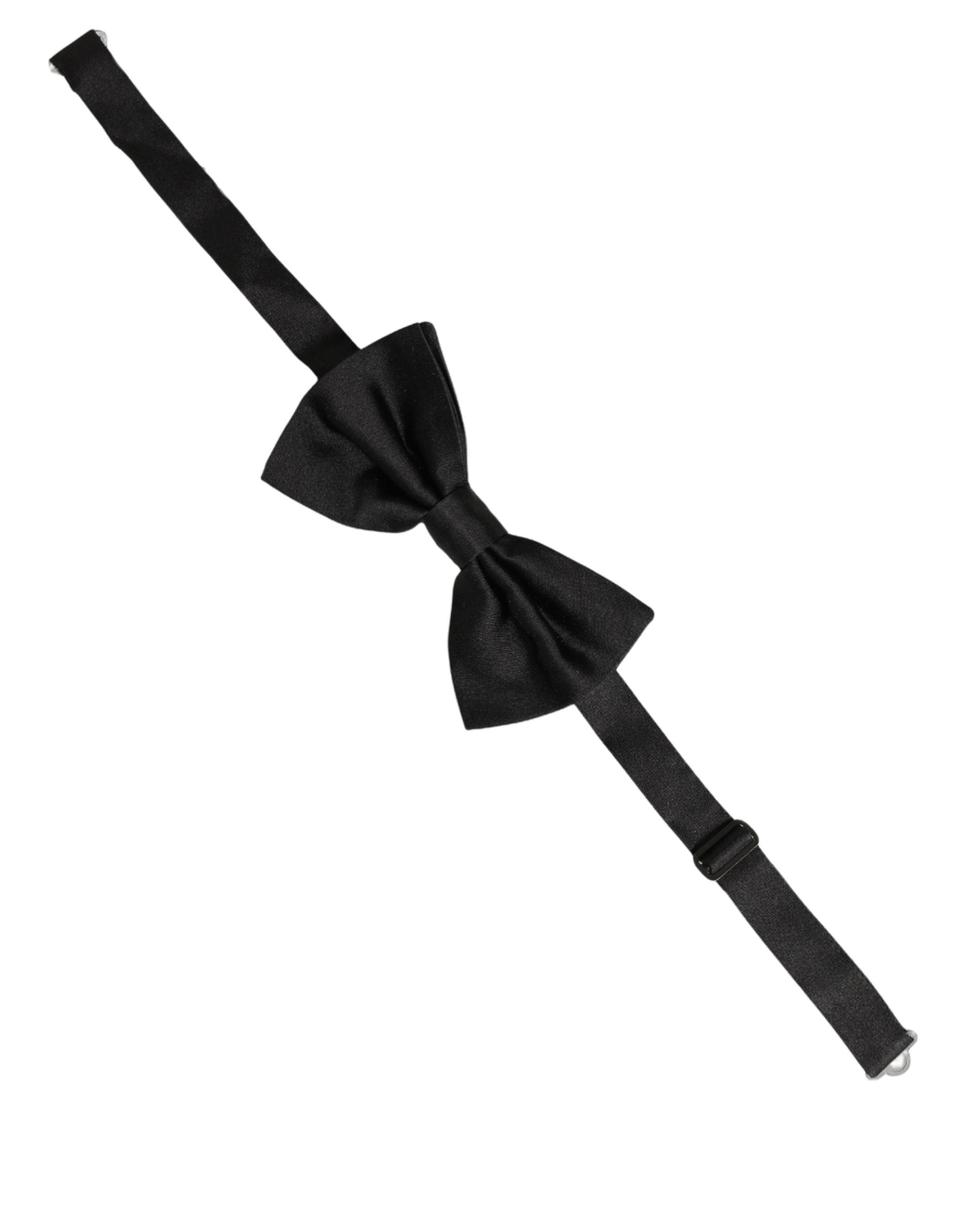 Dolce & Gabbana Herren Schwarze 100% Seide Verstellbare Krawatte Fliege