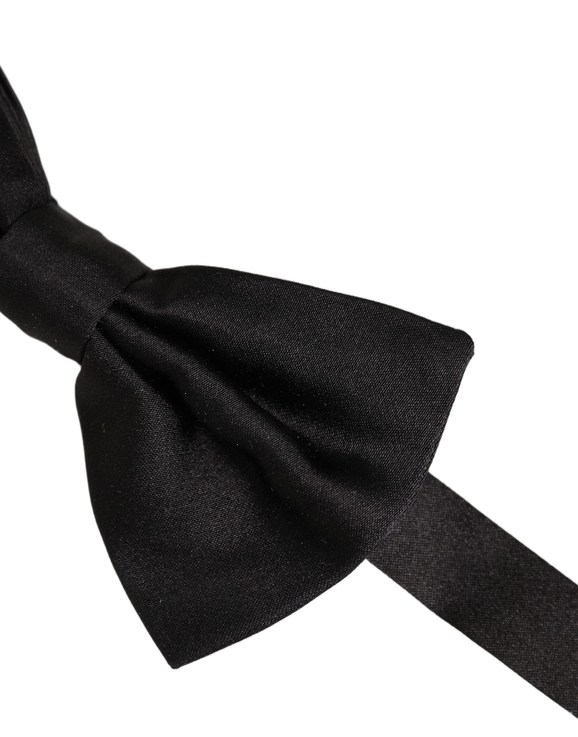 Dolce & Gabbana Herren Schwarze 100% Seide Verstellbare Krawatte Fliege