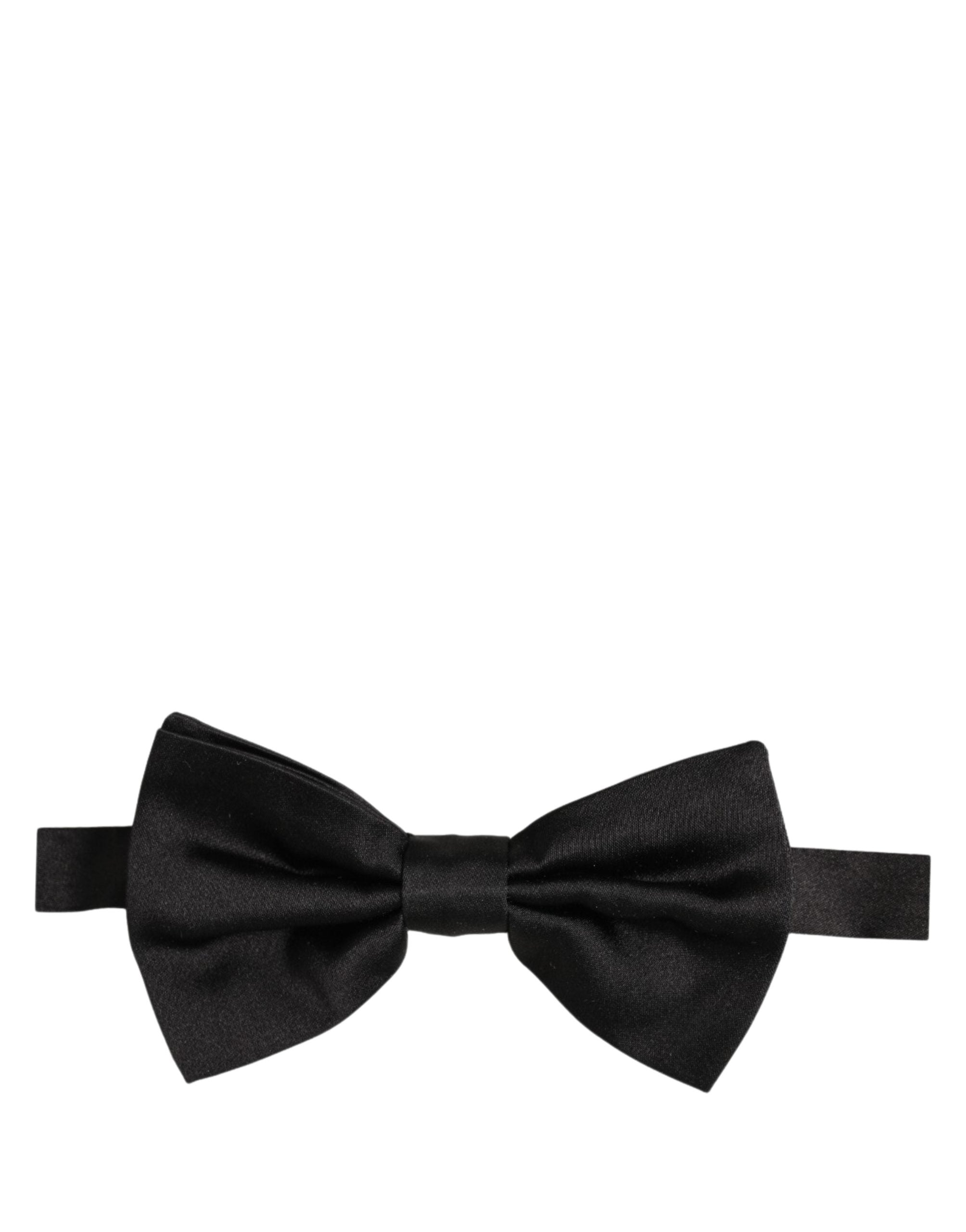 Dolce & Gabbana Herren Schwarze 100% Seide Verstellbare Krawatte Fliege