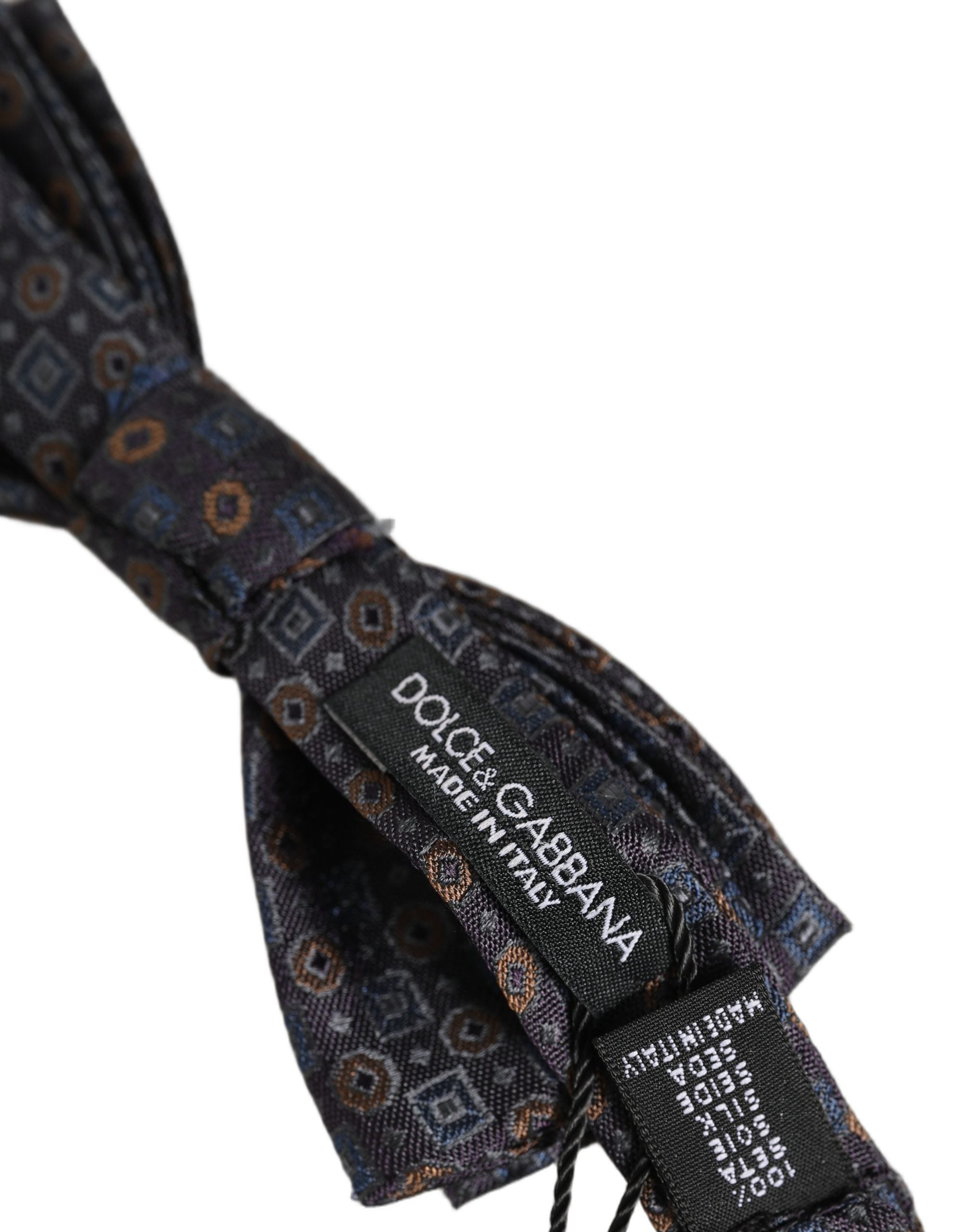 Dolce & Gabbana Herren Fliege Dunkelgrau Geometrisch Verstellbar