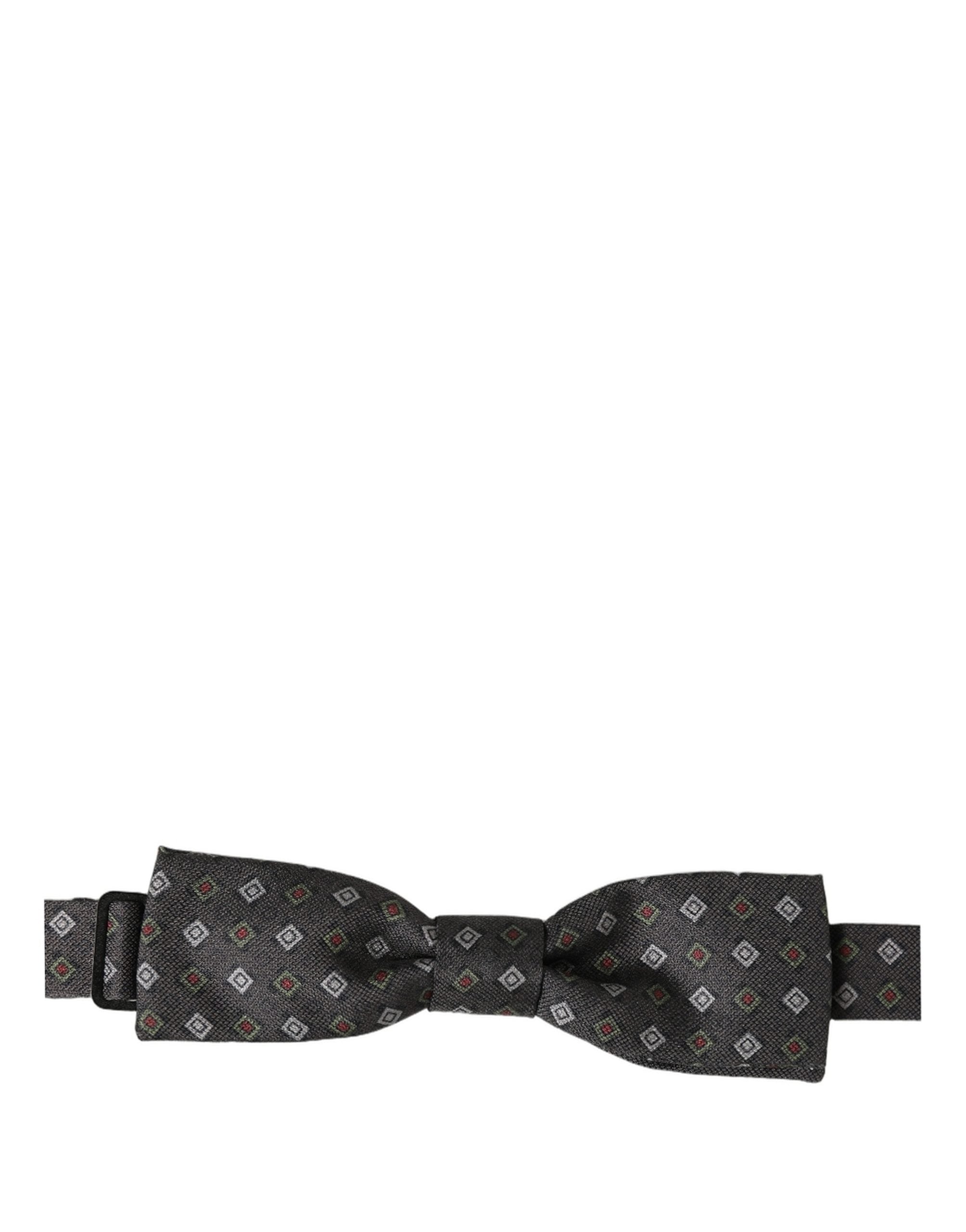Dolce & Gabbana Herren Fliege Dunkelgrau Geometrisch Verstellbar