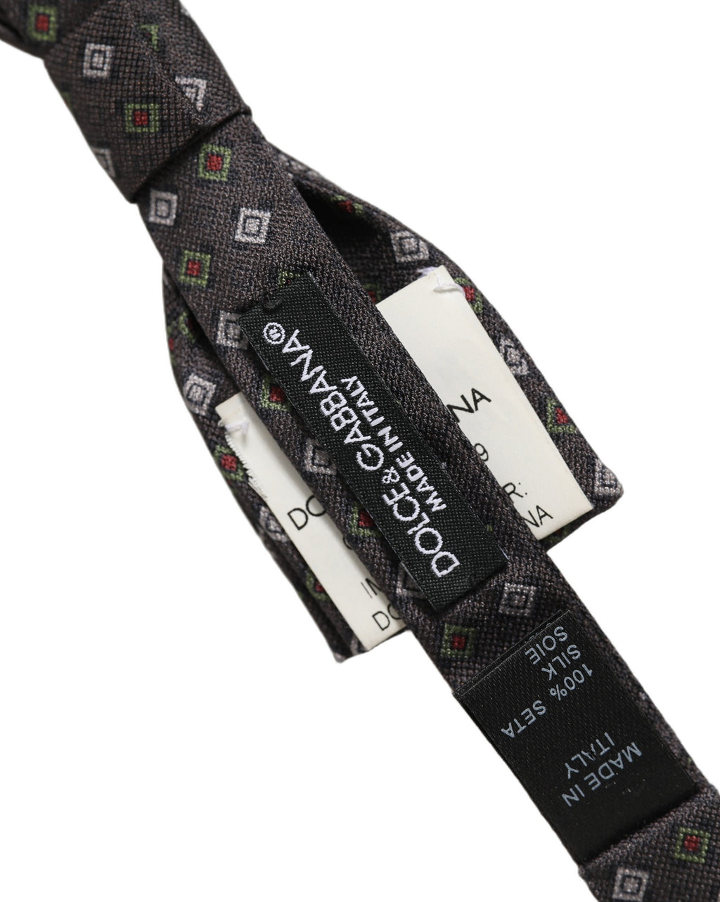 Dolce & Gabbana Herren Fliege Dunkelgrau Geometrisch Verstellbar