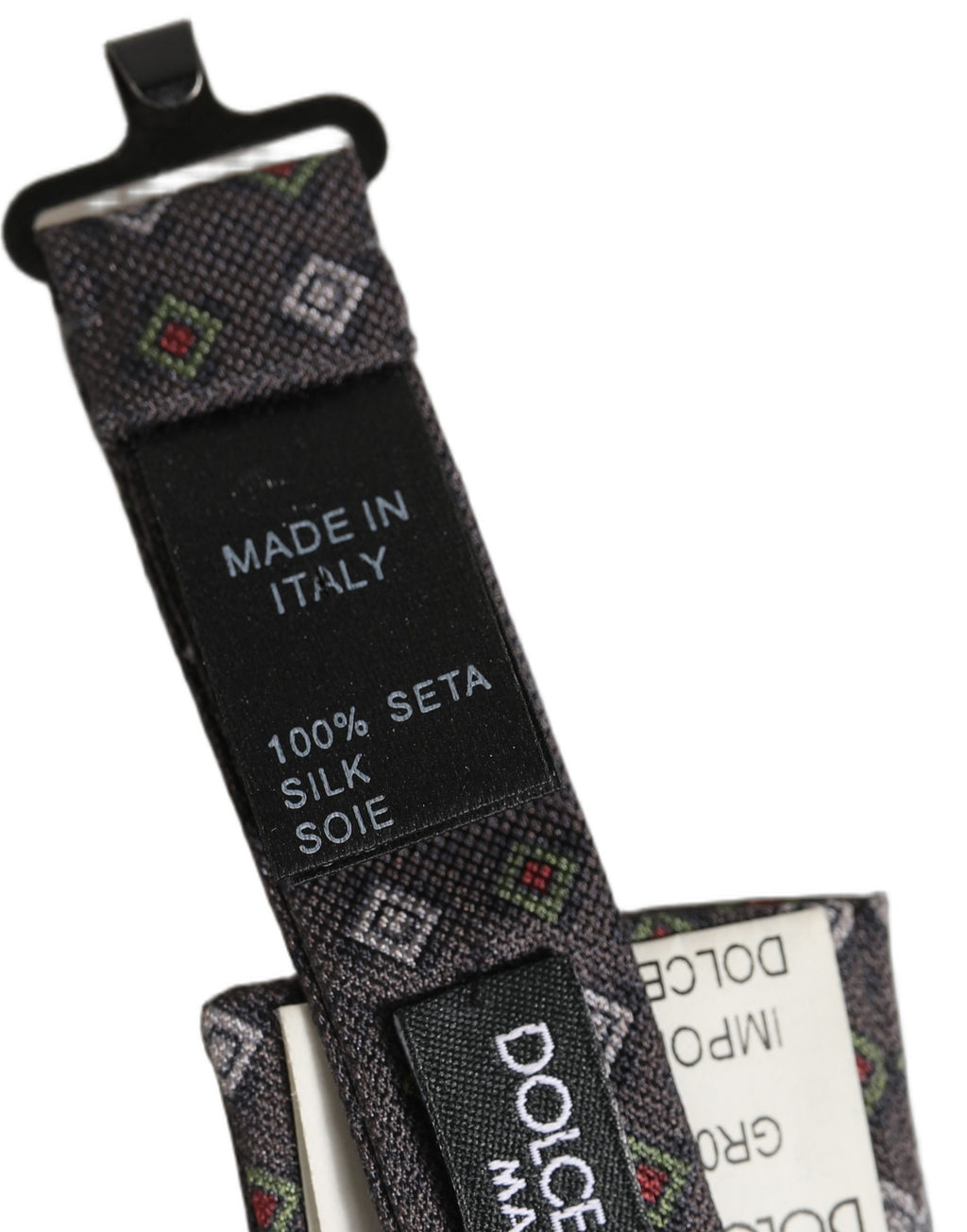 Dolce & Gabbana Herren Fliege Dunkelgrau Geometrisch Verstellbar