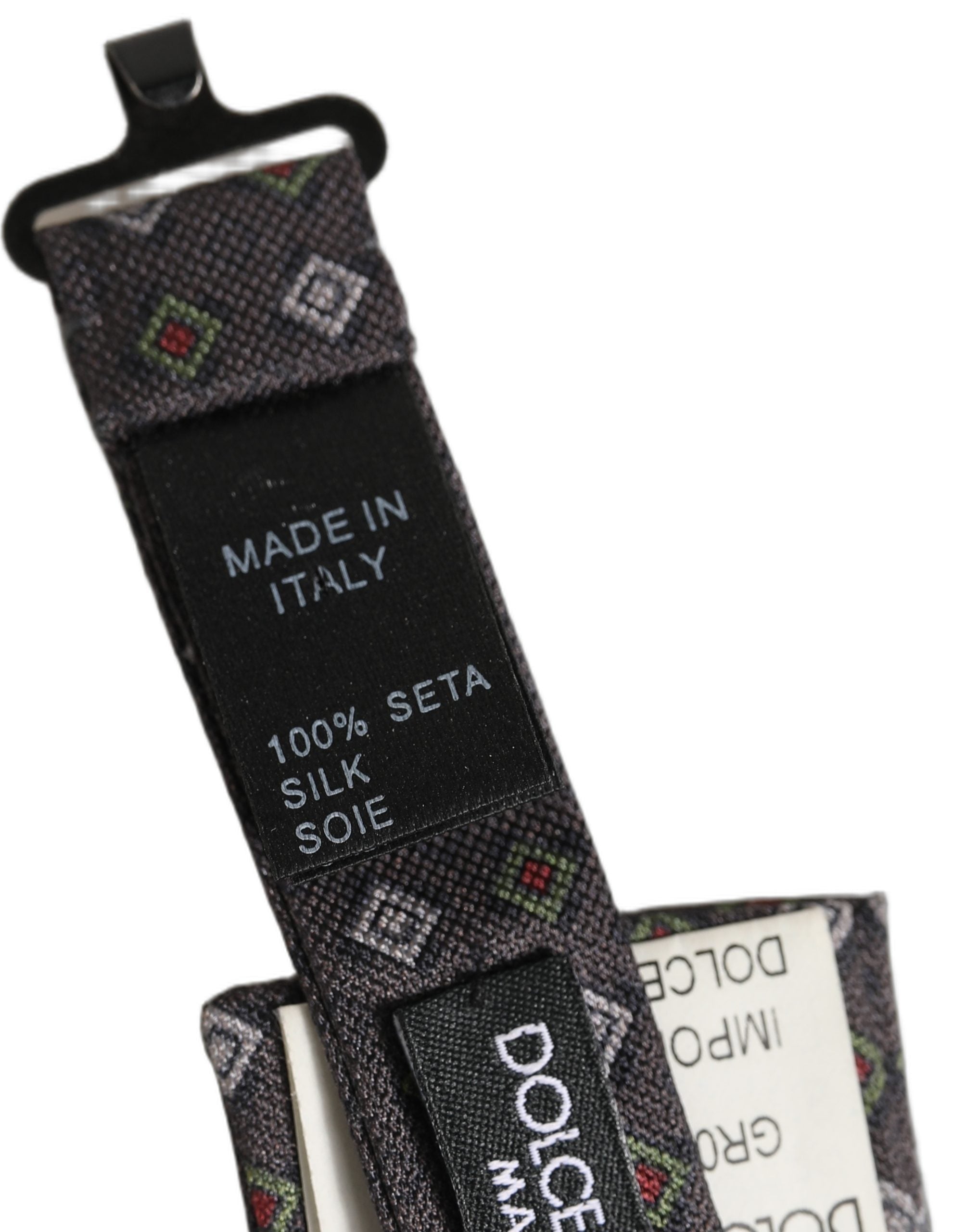 Dolce & Gabbana Herren Fliege Dunkelgrau Geometrisch Verstellbar