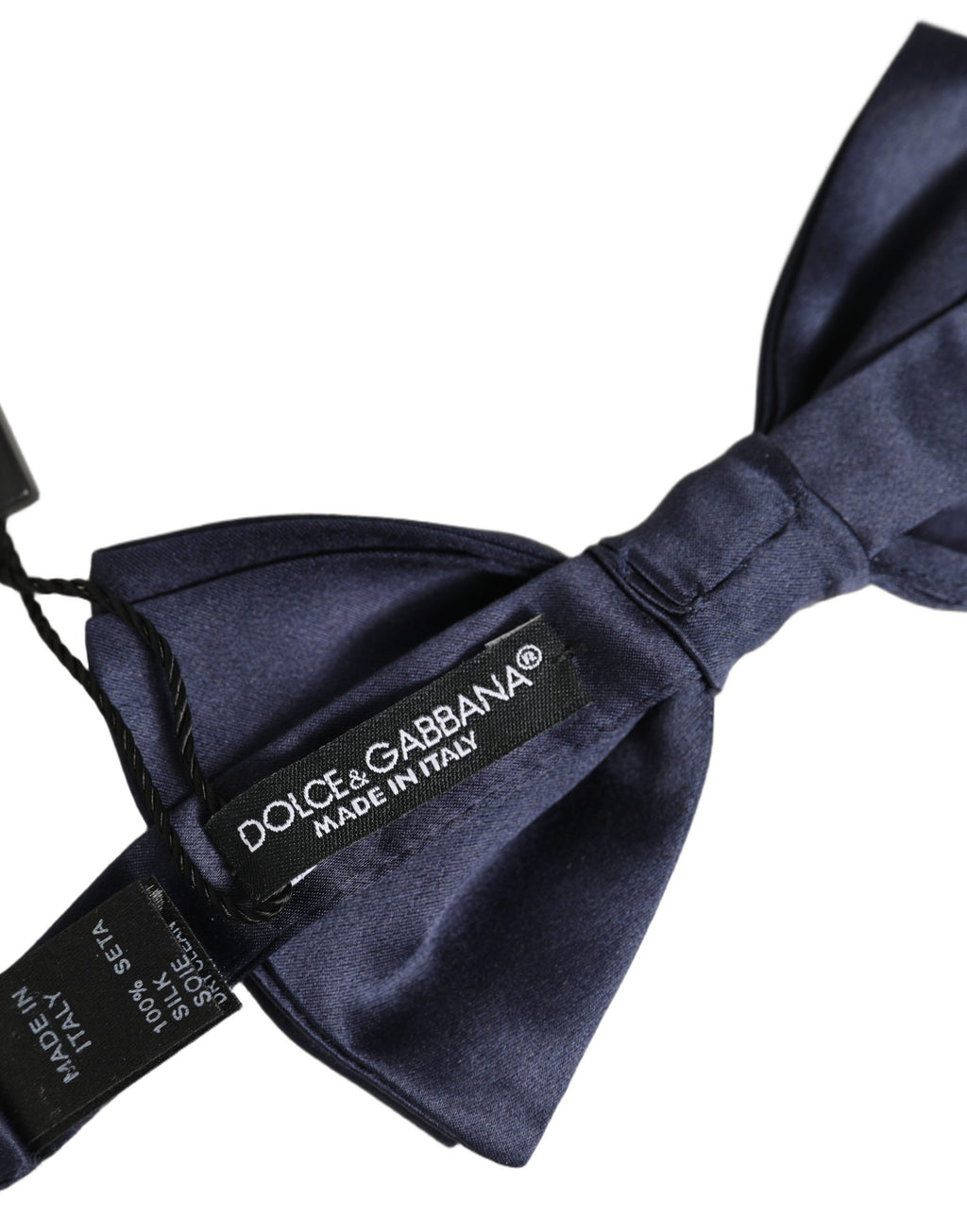 Dolce & Gabbana Dunkelblau 100% Seide Verstellbare Krawatte Fliege