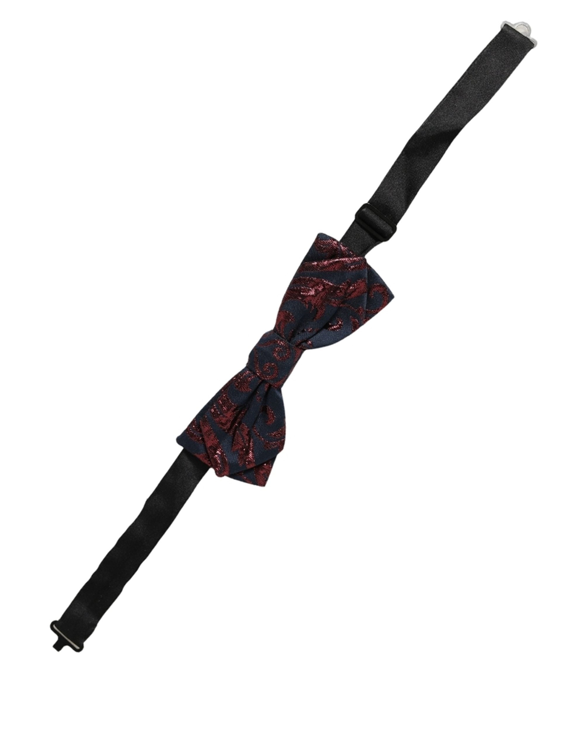 Dolce & Gabbana Herren Fliege Blau Rot Paisley Verstellbar