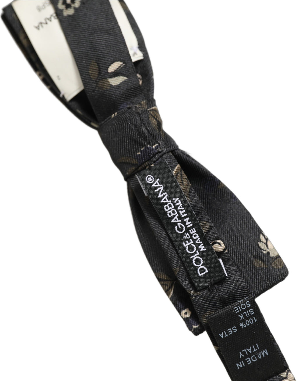 Dolce & Gabbana Herren schwarze Seiden-Papillon mit Blumenmuster, verstellbar