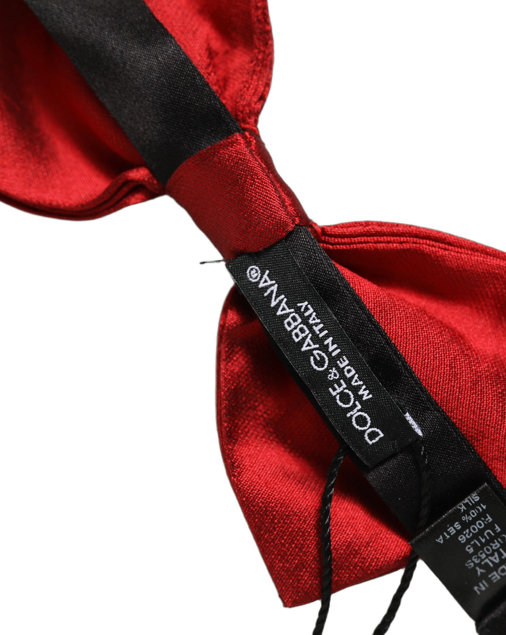 Dolce & Gabbana Herren Schwarze Rote Seiden Fliege Verstellbar