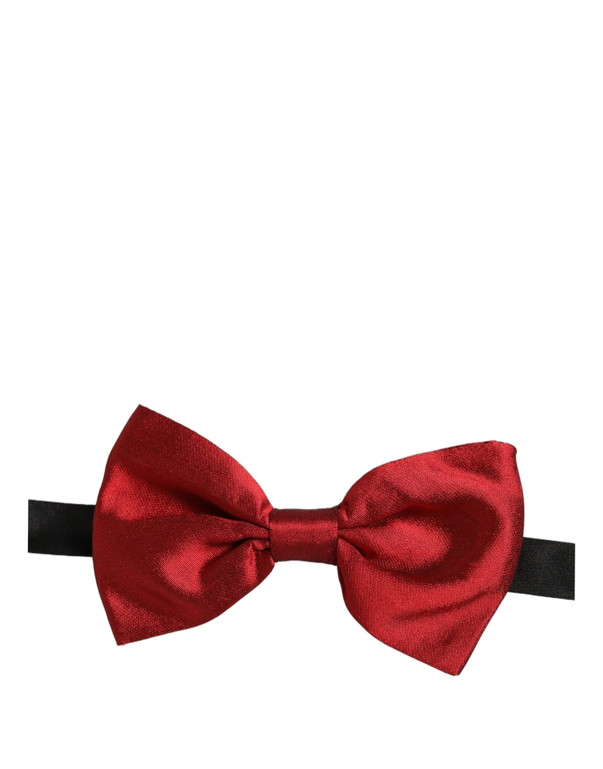 Dolce & Gabbana Herren Schwarze Rote Seiden Fliege Verstellbar