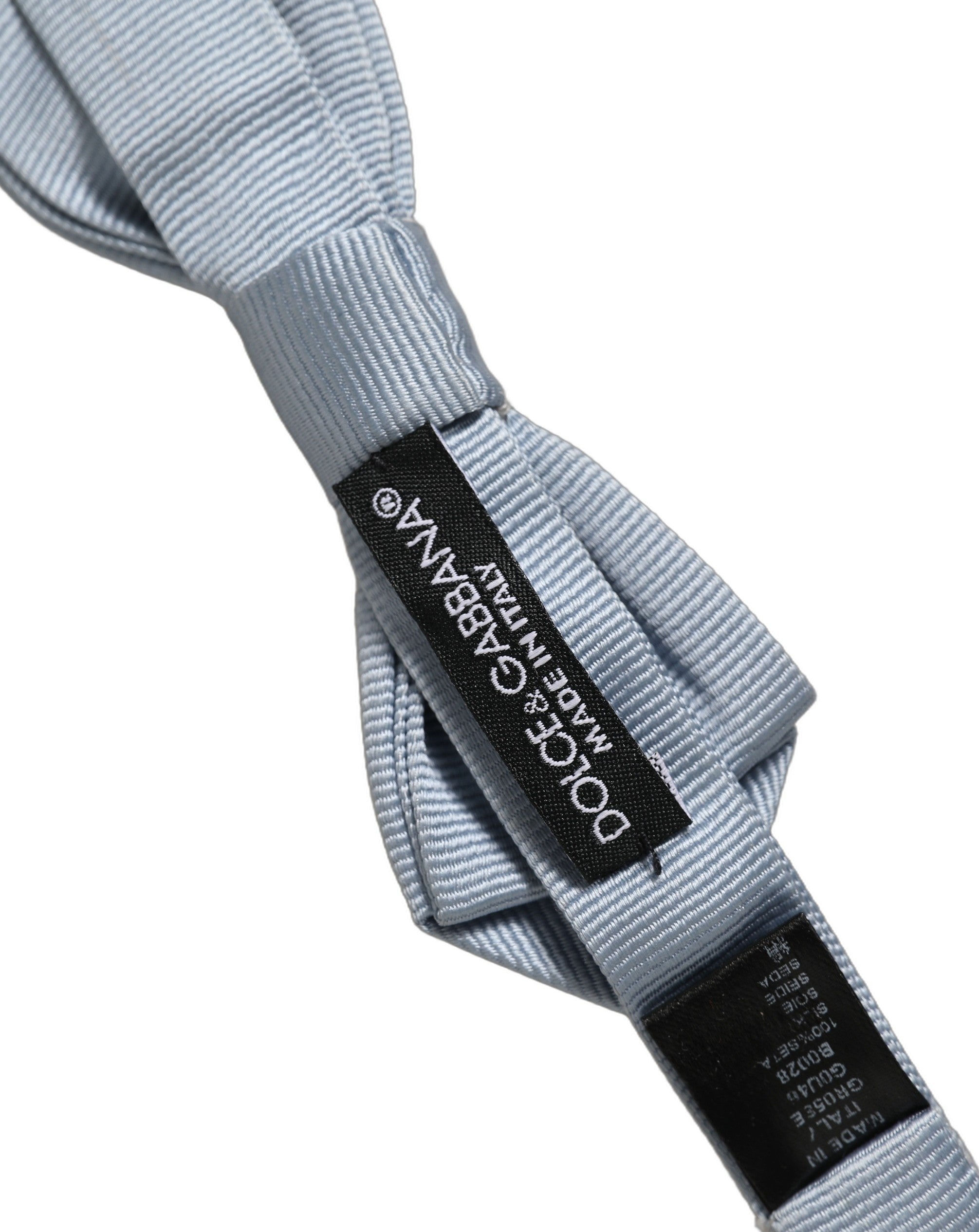 Dolce & Gabbana Herren Fliege aus Seide, Hellblau, Verstellbar