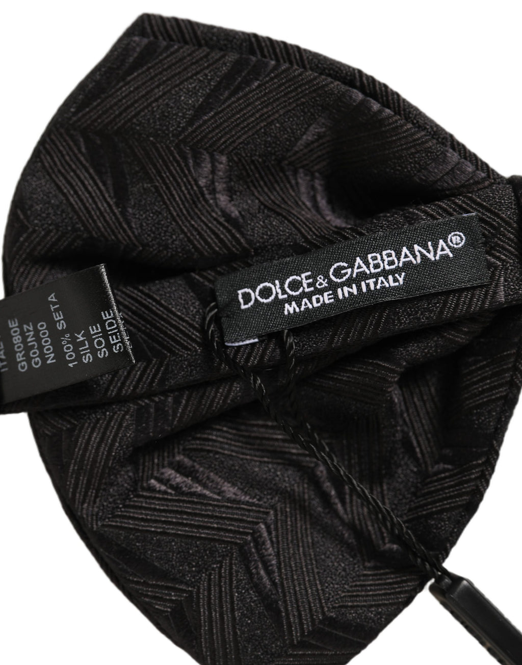Dolce & Gabbana Herren Schwarze Gemusterte Verstellbare Hals-Papillon-Fliege