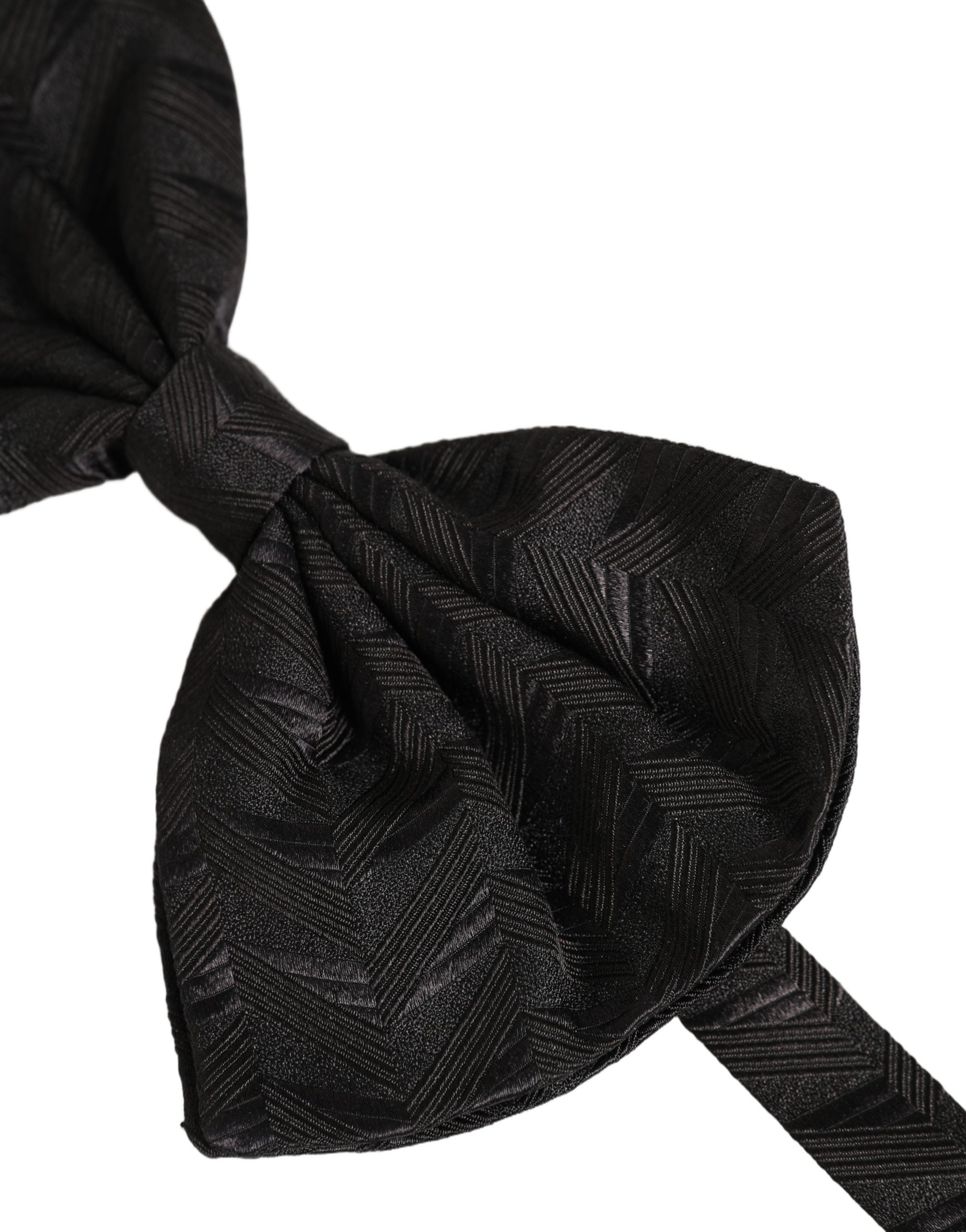Dolce & Gabbana Herren Schwarze Gemusterte Verstellbare Hals-Papillon-Fliege