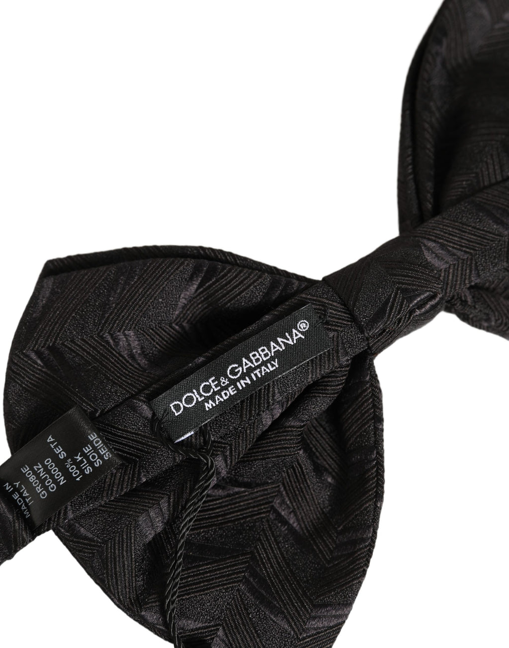Dolce & Gabbana Herren Schwarze Gemusterte Verstellbare Hals-Papillon-Fliege