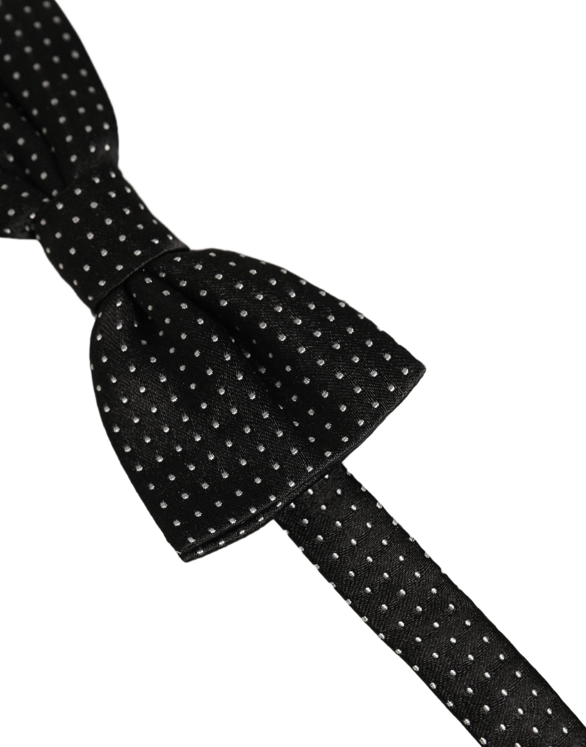 Dolce & Gabbana Herren Fliege Schwarz-Weiße Pünktchen, Verstellbar