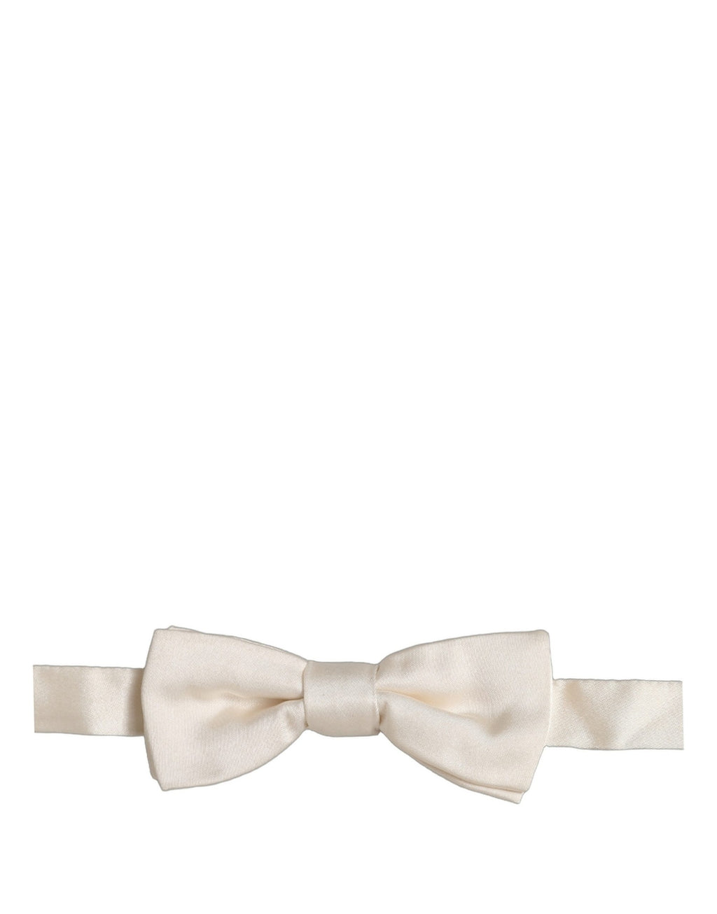 Dolce & Gabbana Herren Fliege aus 100% Seide, Off-White, verstellbar