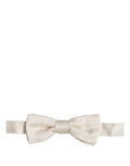 Dolce & Gabbana Herren Fliege aus 100% Seide, Off-White, verstellbar