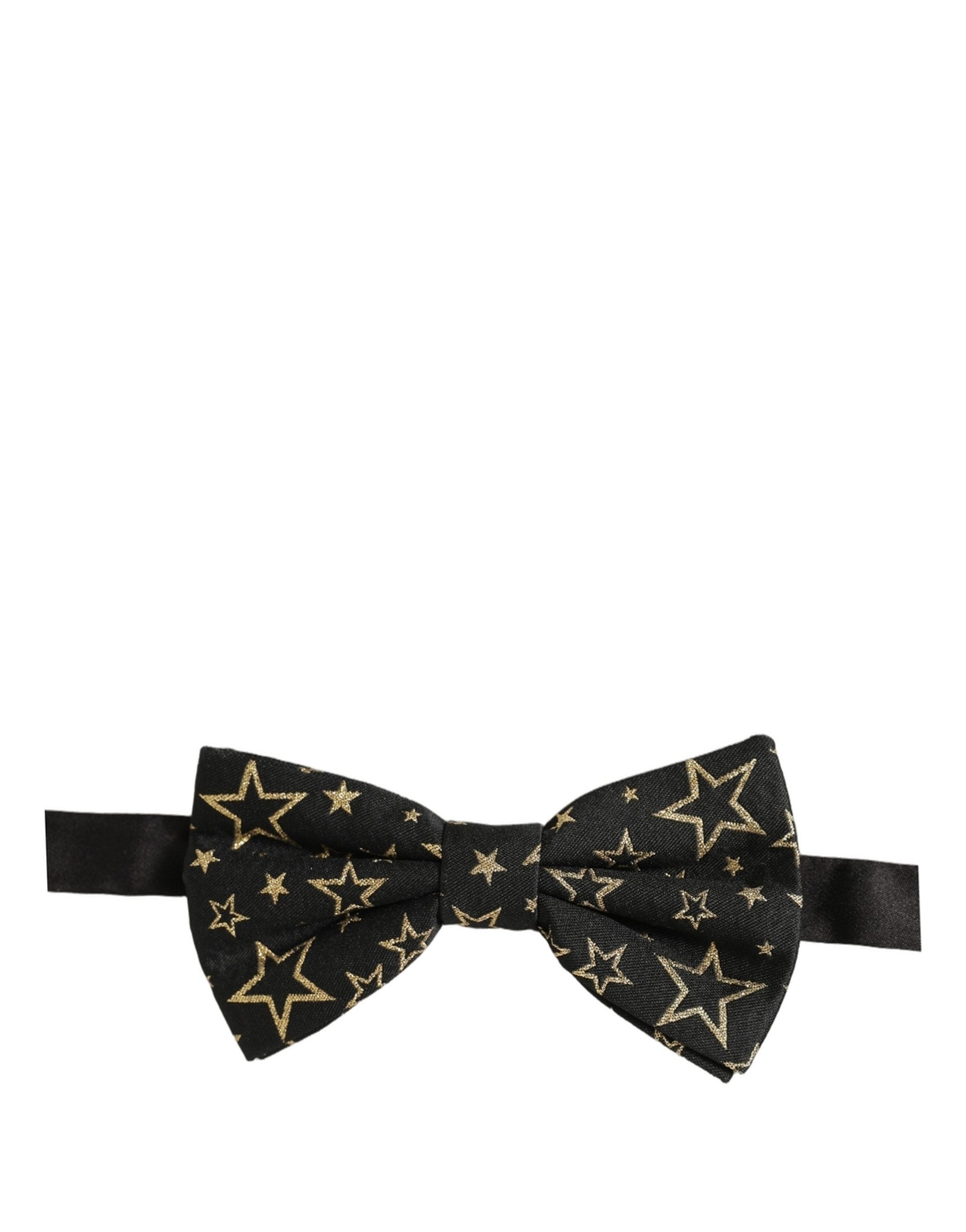 Dolce & Gabbana Herren Schwarzer Stern 100% Seide Verstellbare Krawatte Fliege