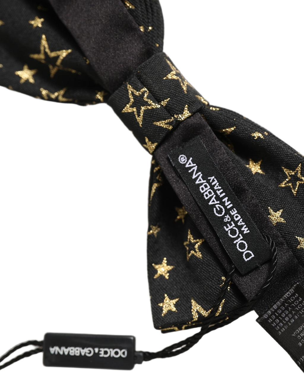 Dolce & Gabbana Herren Schwarzer Stern 100% Seide Verstellbare Krawatte Fliege