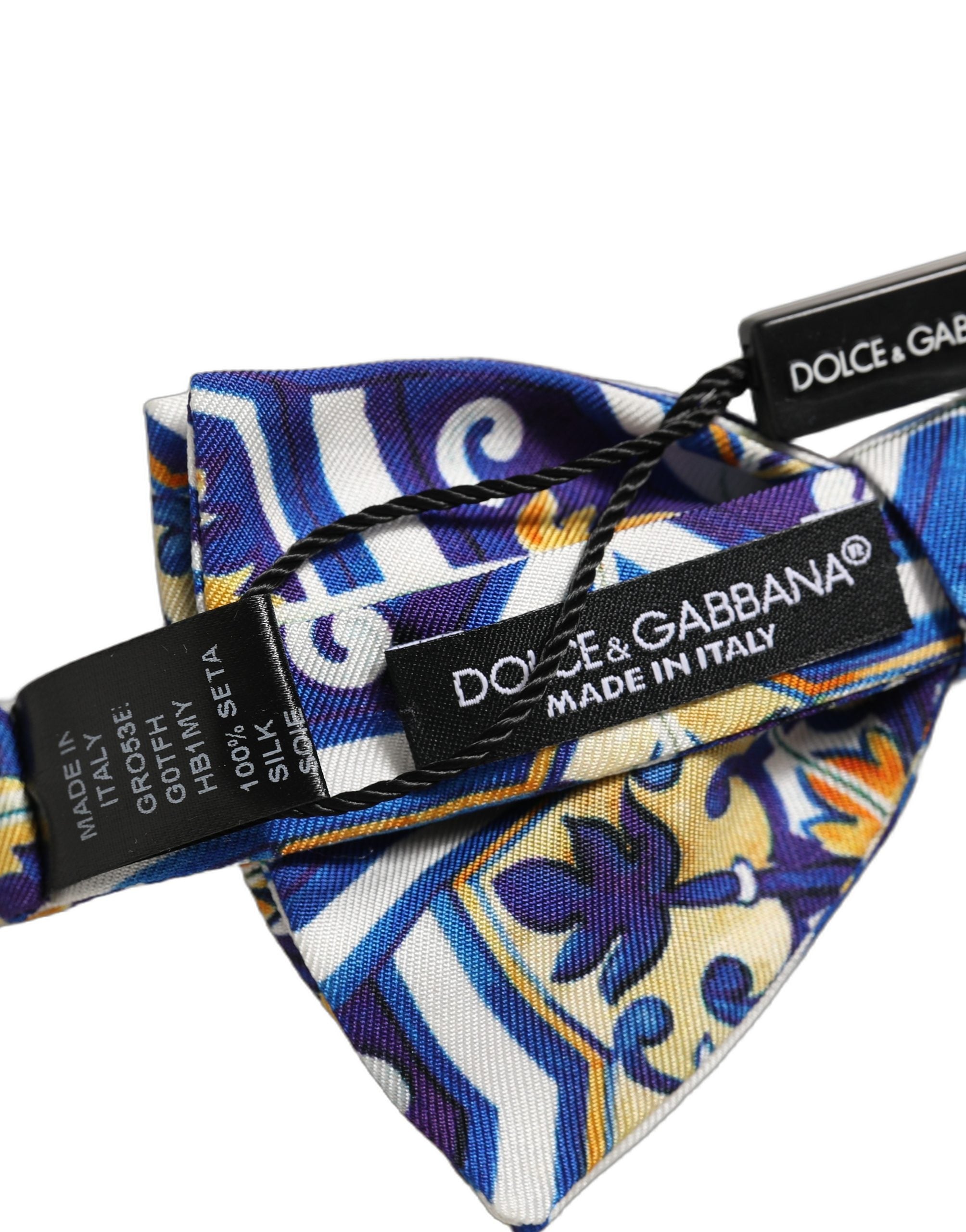 Dolce & Gabbana Herren Papillon-Fliege in Multicolor Majolica-Optik, verstellbar