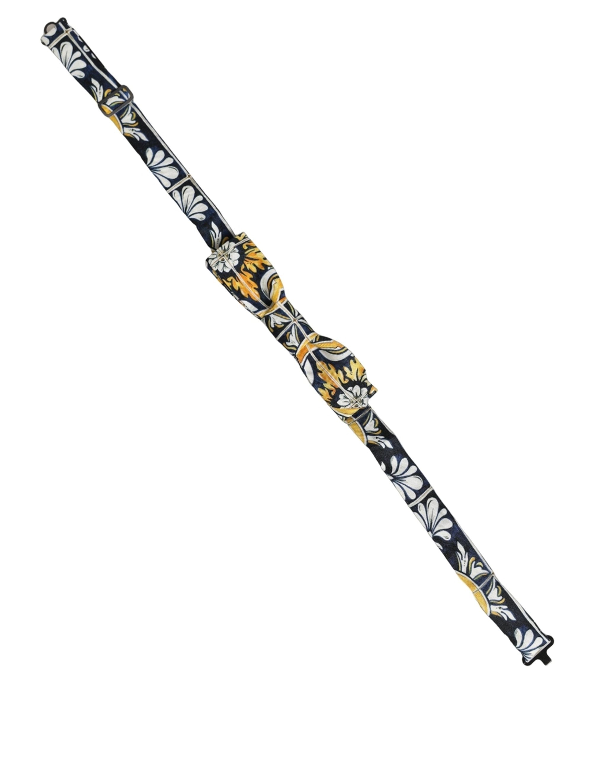 Dolce & Gabbana Verstellbare Papillon-Fliege im Multicolor-Damast-Stil