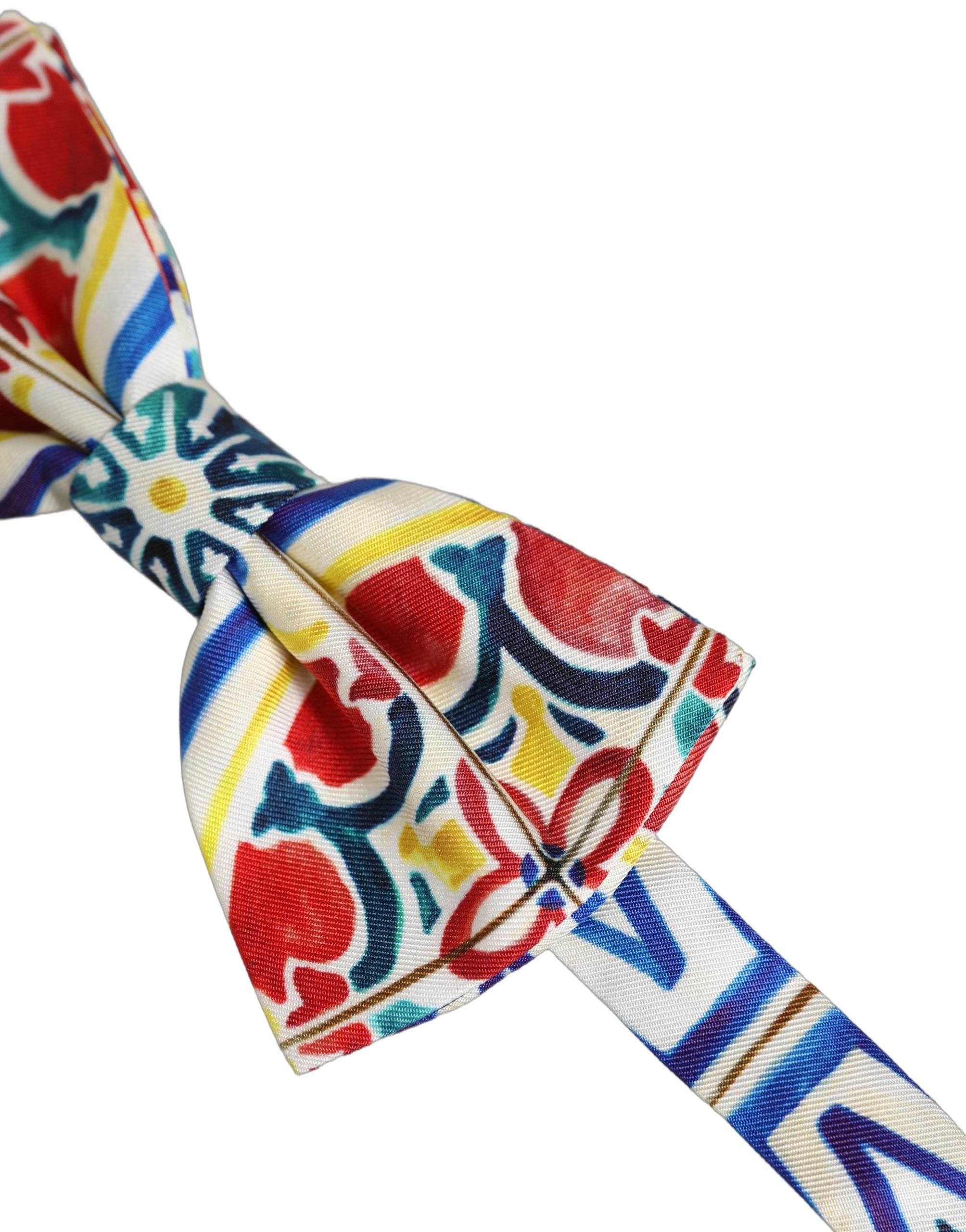 Dolce & Gabbana Herren Papillon-Fliege in Multicolor Majolica-Optik, verstellbar
