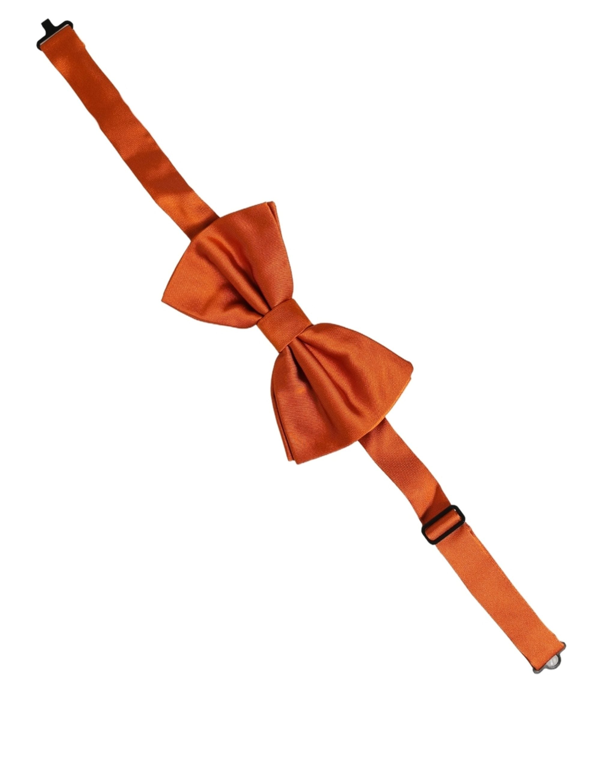 Dolce & Gabbana Herren Orange 100% Seide Verstellbare Krawatte Fliege