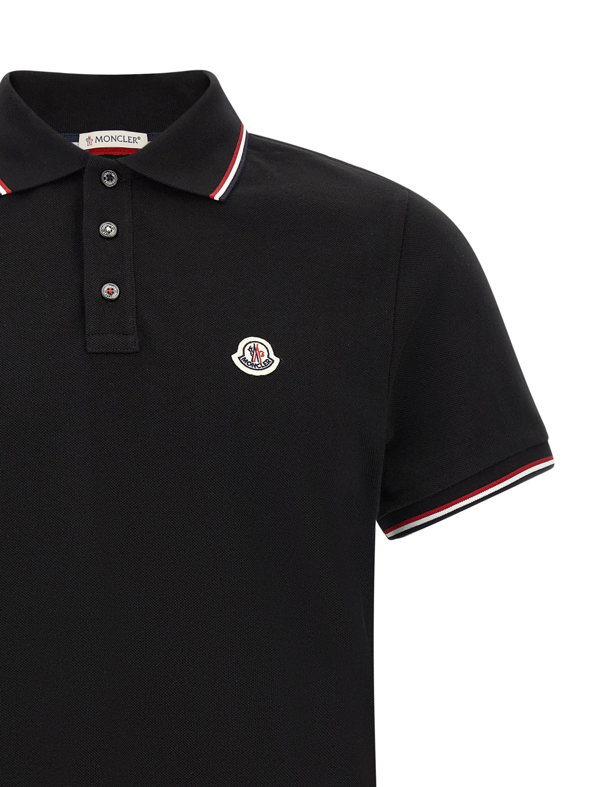 Moncler Schwarzes Baumwoll-Poloshirt