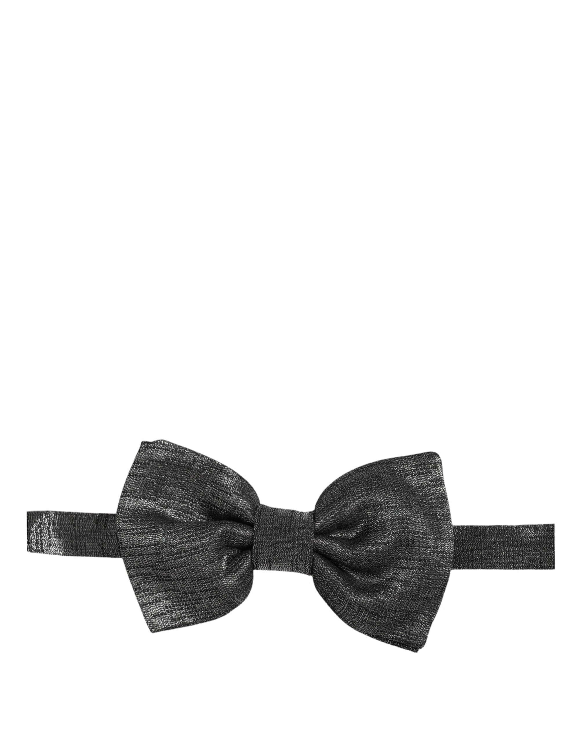 Dolce & Gabbana Herren Fliege aus Seide in Metallic-Schwarz, verstellbar