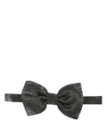 Dolce & Gabbana Herren Fliege aus Seide in Metallic-Schwarz, verstellbar