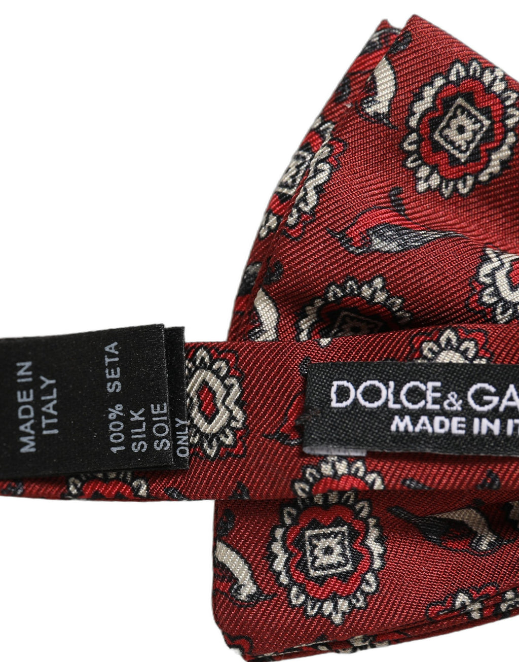 Dolce & Gabbana Herren Fliege Bordeaux Floral Verstellbar Papillon Krawatte