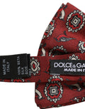 Dolce & Gabbana Herren Fliege Bordeaux Floral Verstellbar Papillon Krawatte