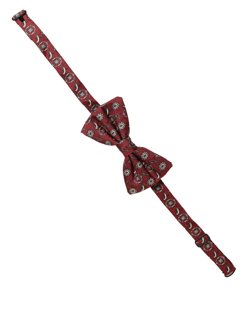 Dolce & Gabbana Herren Fliege Bordeaux Floral Verstellbar Papillon Krawatte