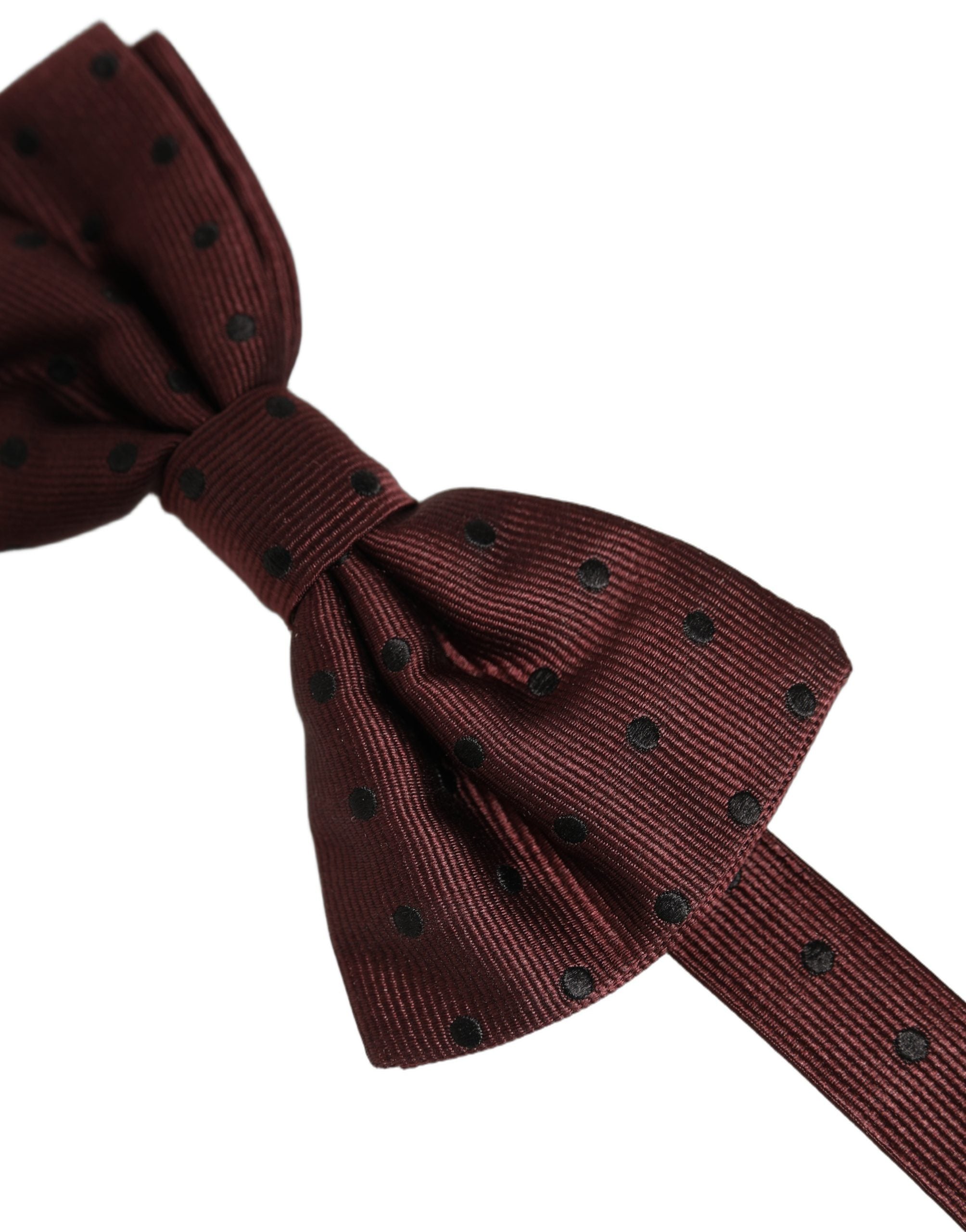 Dolce & Gabbana Burgunderfarbene Fliege mit Polka Dots aus Seide, verstellbar