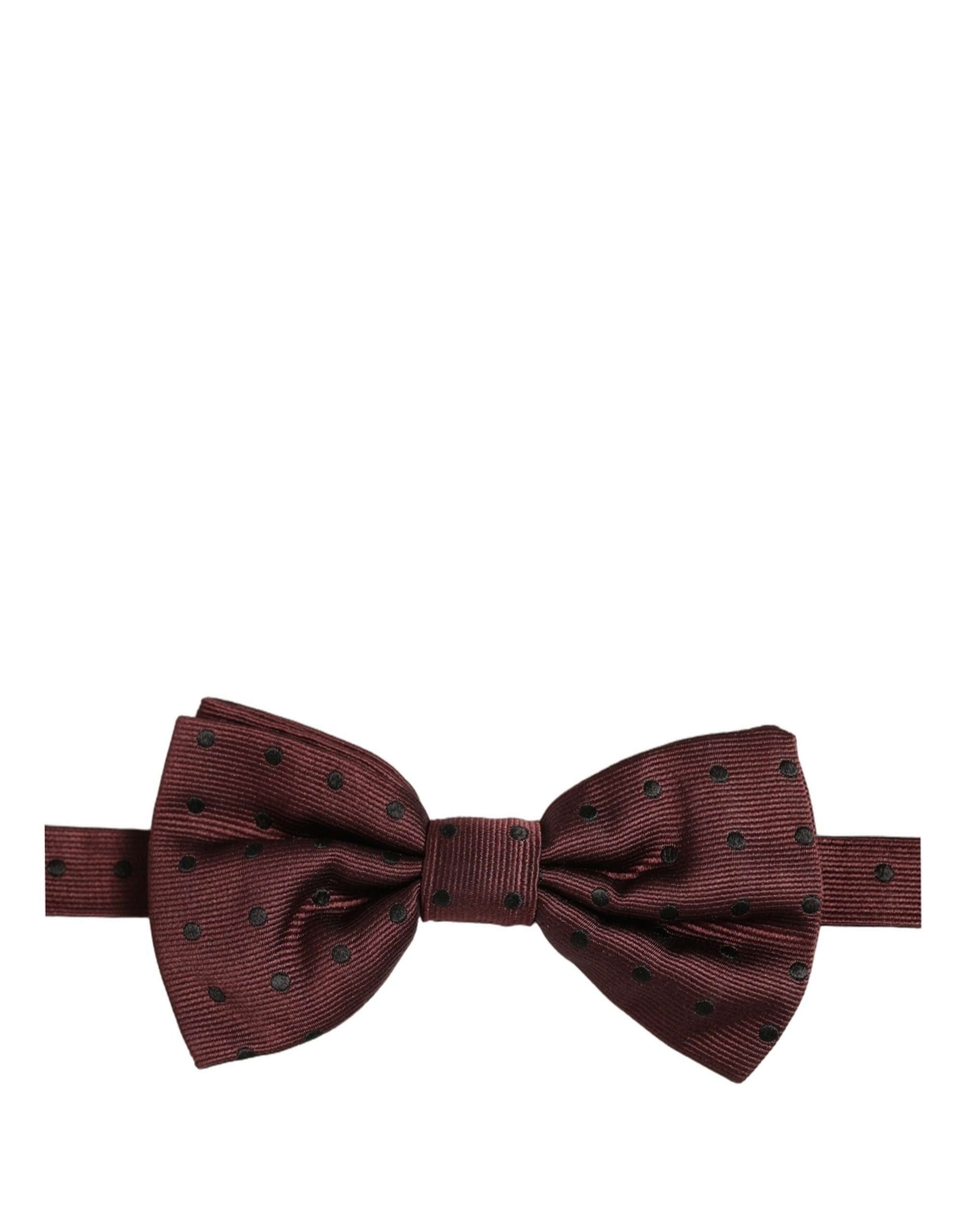 Dolce & Gabbana Burgunderfarbene Fliege mit Polka Dots aus Seide, verstellbar