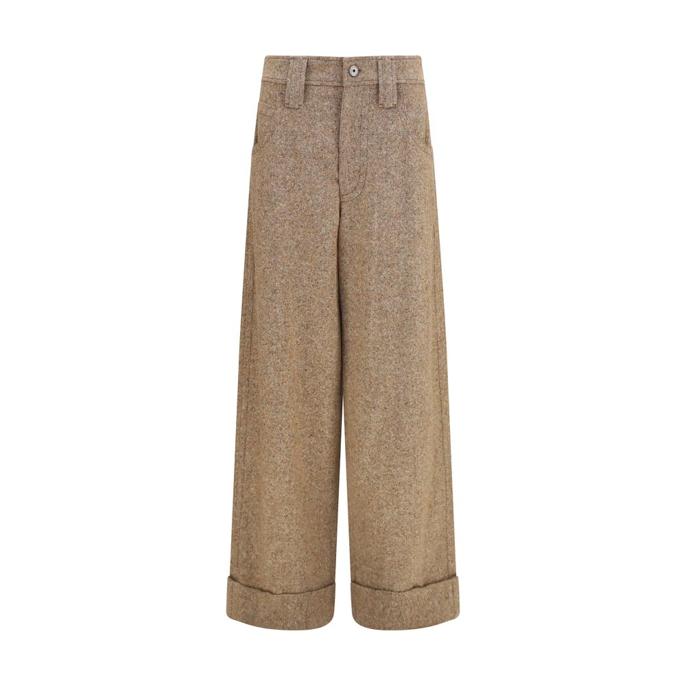 Brunello Cucinelli Beige Wollhose Oves Aries Casual Pants