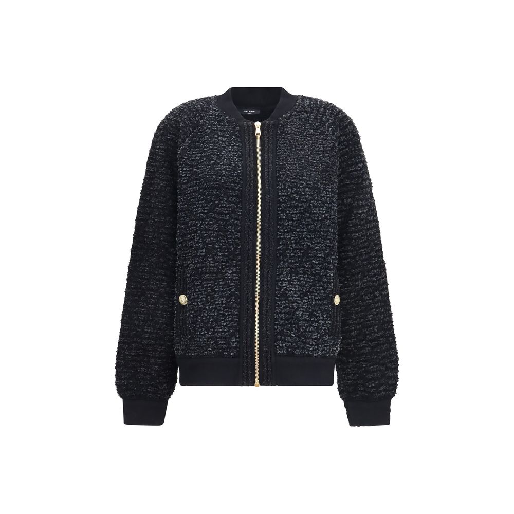 Balmain Schwarzer Bomber aus Viskose