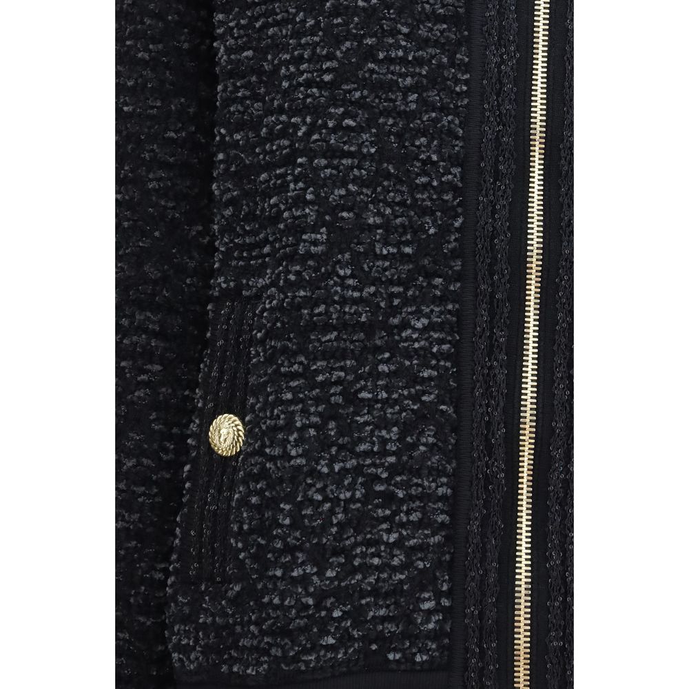 Balmain Schwarzer Bomber aus Viskose