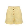 Trussardi Jeans Damen-Shorts aus gelbem Leinen