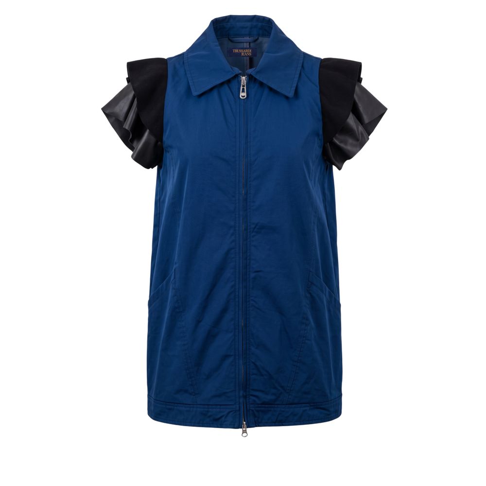 Trussardi Jeans Blaue Damenjacke aus Polyester