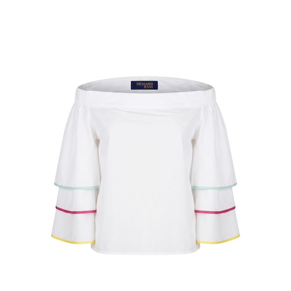 Trussardi Jeans Weißes Baumwoll-Damenhemd