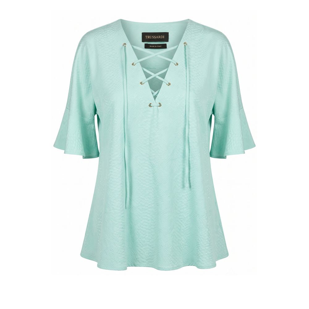 Trussardi Hellblaues Baumwoll-Damenhemd