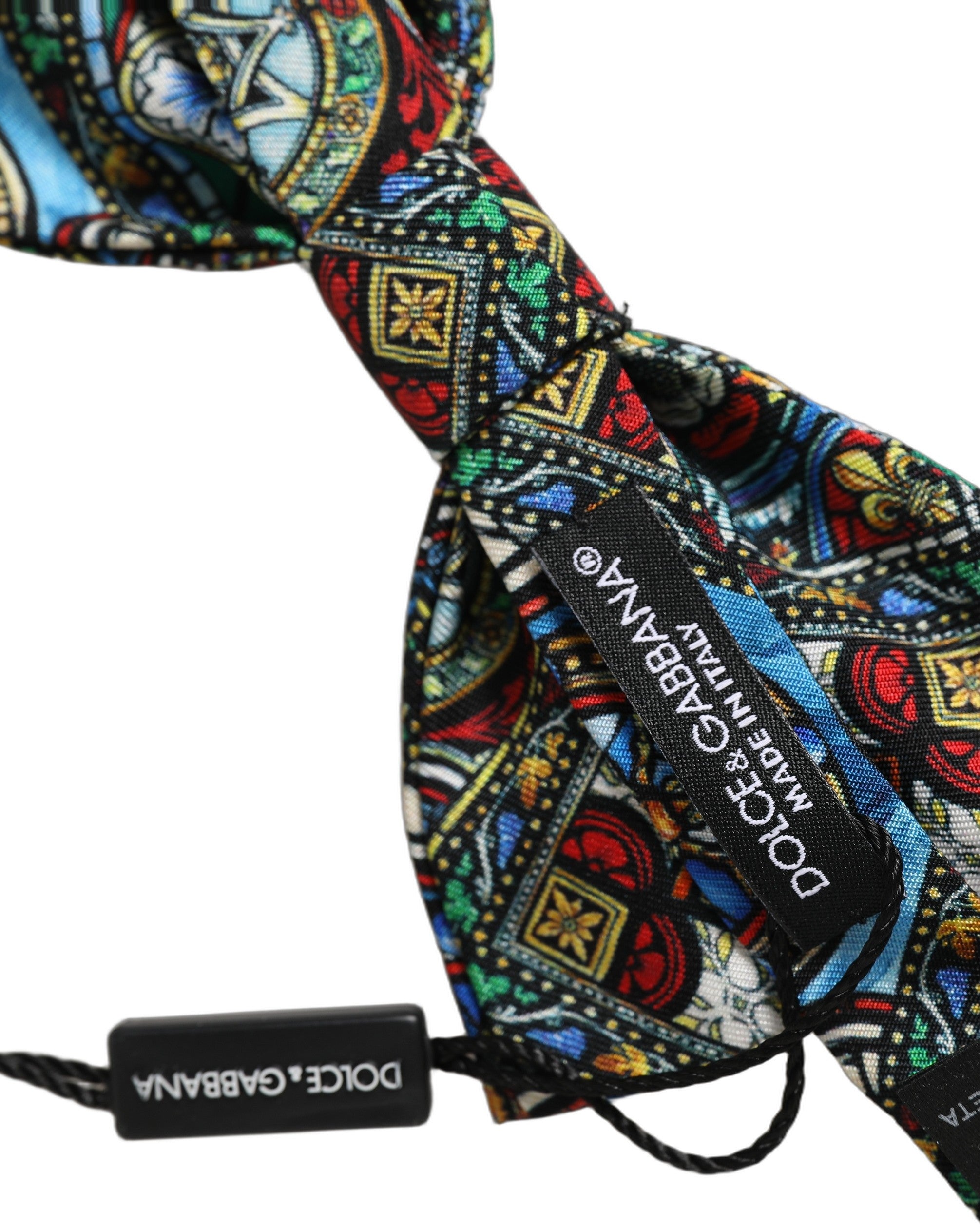 Dolce & Gabbana Herren Papillon-Fliege in Multicolor mit verstellbarem Nackenband aus Sizilien
