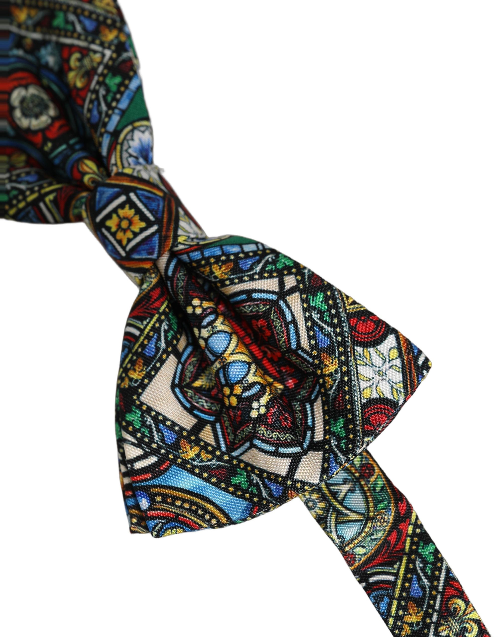 Dolce & Gabbana Herren Papillon-Fliege in Multicolor mit verstellbarem Nackenband aus Sizilien