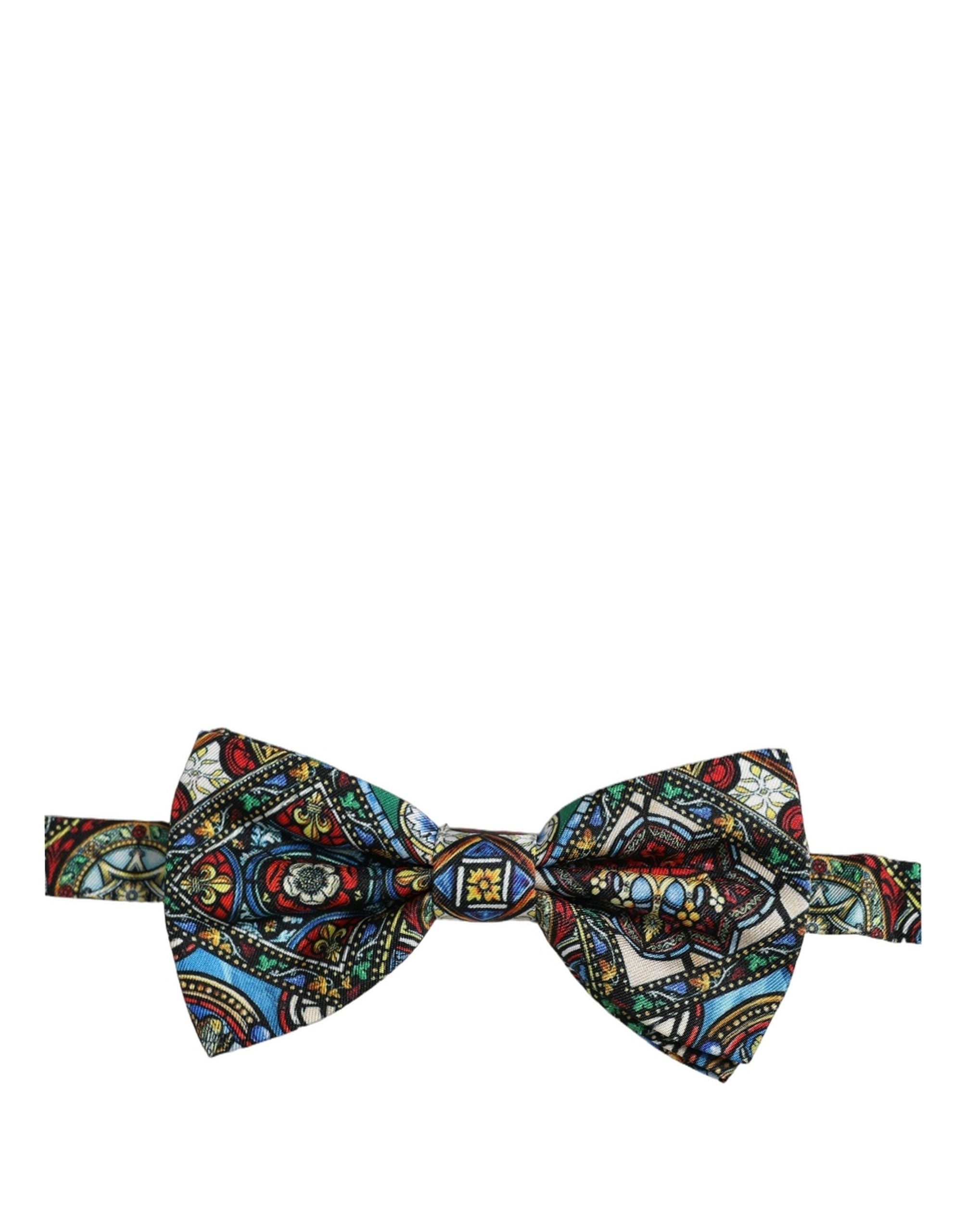 Dolce & Gabbana Herren Papillon-Fliege in Multicolor mit verstellbarem Nackenband aus Sizilien