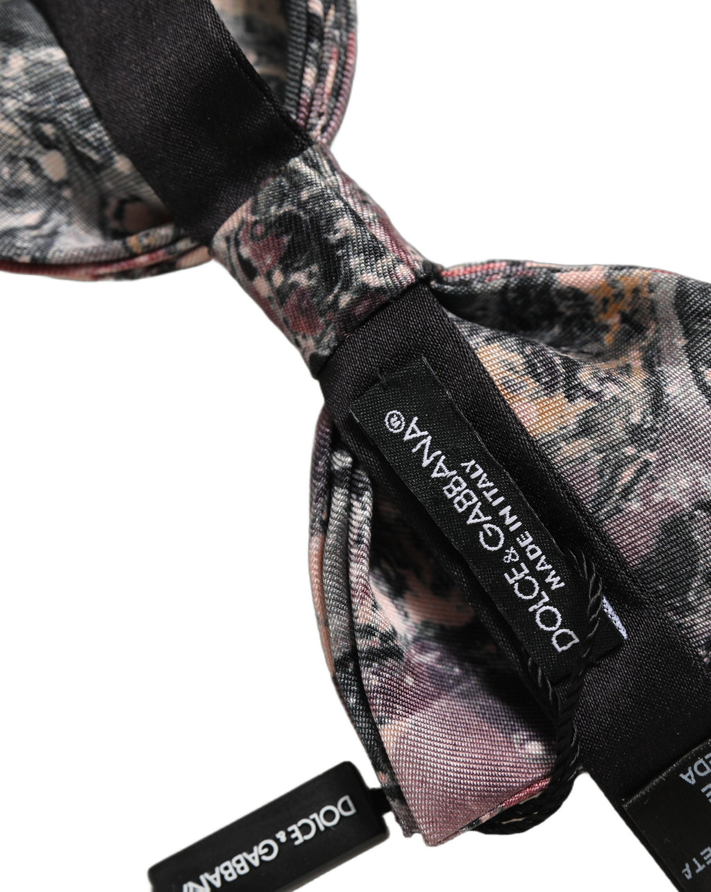 Dolce & Gabbana Multicolor Marmor Seiden Fliege mit verstellbarem Band