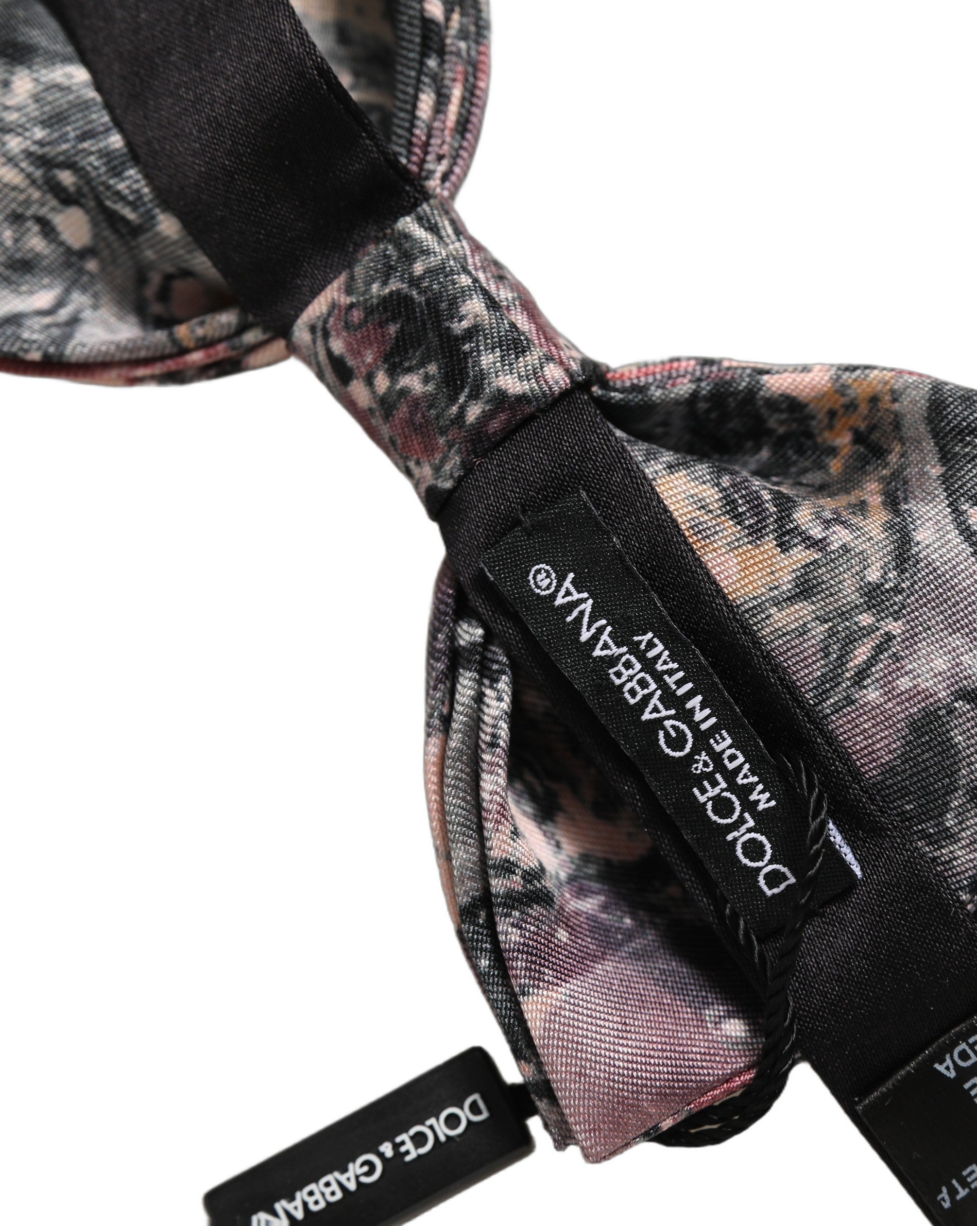 Dolce & Gabbana Multicolor Marmor Seiden Fliege mit verstellbarem Band