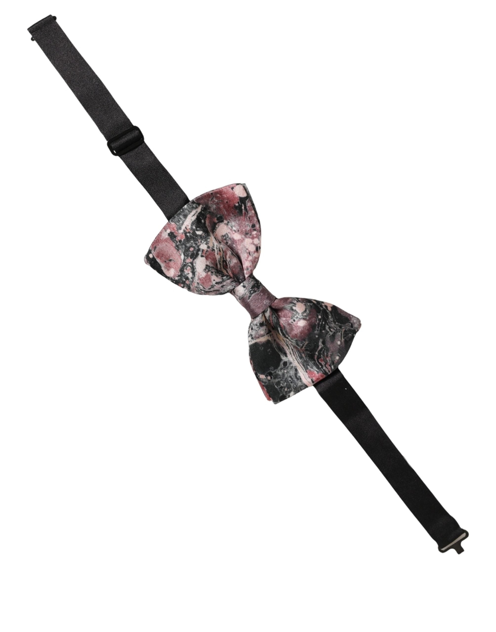 Dolce & Gabbana Multicolor Marmor Seiden Fliege mit verstellbarem Band