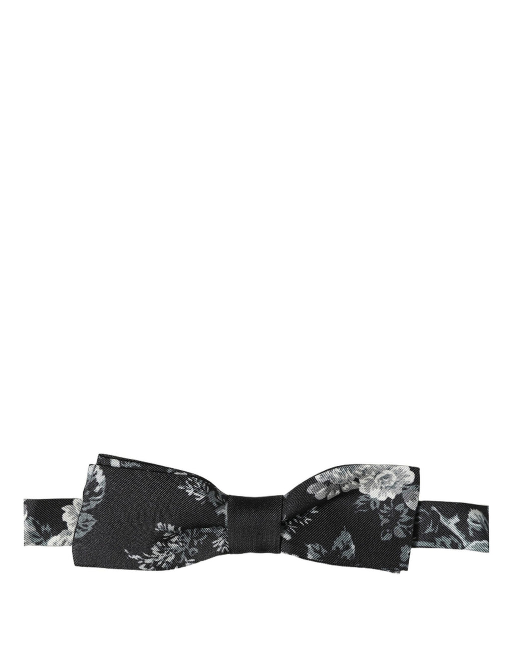 Dolce & Gabbana Schwarze Seiden-Fliege mit Blumenmuster und verstellbarem Band für Herren