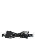 Dolce & Gabbana Schwarze Seiden-Fliege mit Blumenmuster und verstellbarem Band für Herren