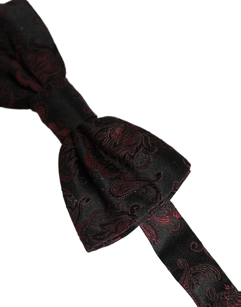 Dolce & Gabbana Burgunder Paisley Seiden-Fliege mit verstellbarem Band